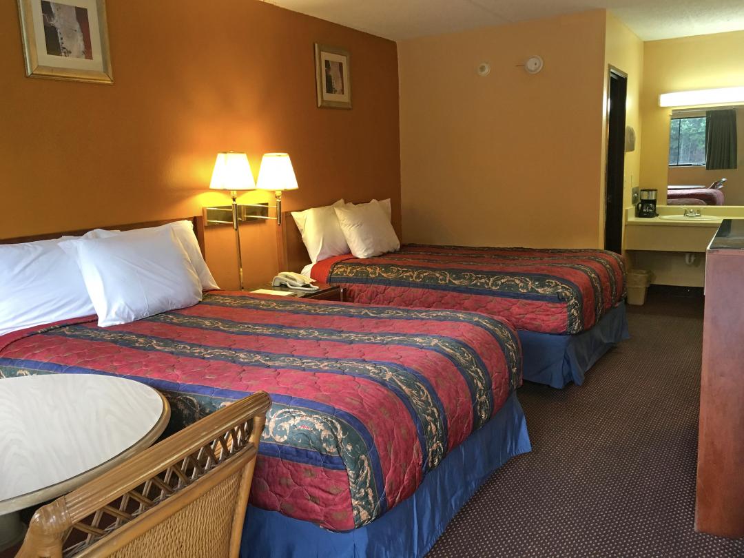 hotel guest room with 2 beds